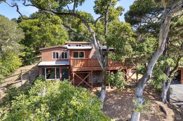 168 Vision Rd, Inverness, CA 94937 - view of front of home with a wooden deck