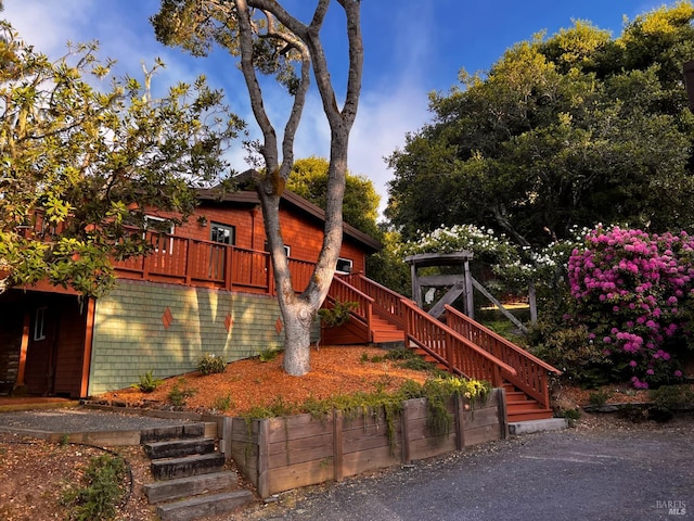 168 Vision Rd, Inverness, CA 94937 - view of front of property featuring stairs and a deck