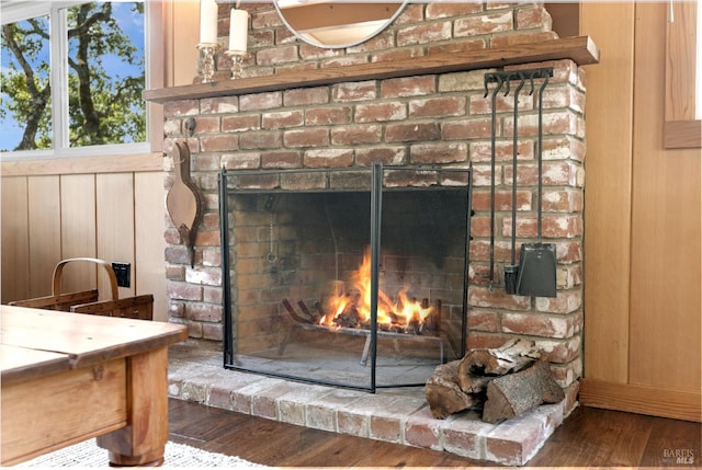 168 Vision Rd, Inverness, CA 94937 - detailed view of a brick fireplace and wood finished floors