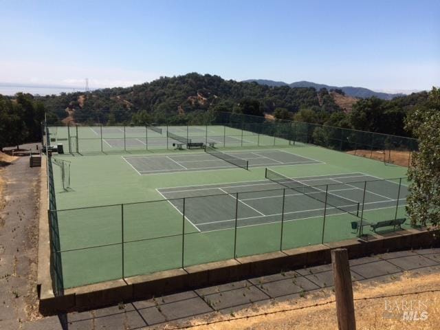 9 California Condor Way, Novato, CA 94949 - view of tennis court with a mountain view