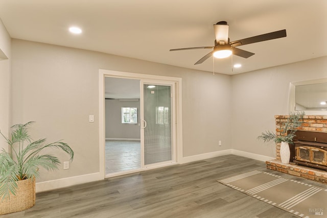 50 Montego Ct, Suisun City, CA 94585 - unfurnished living room with a ceiling fan, wood finished floors, and recessed lighting
