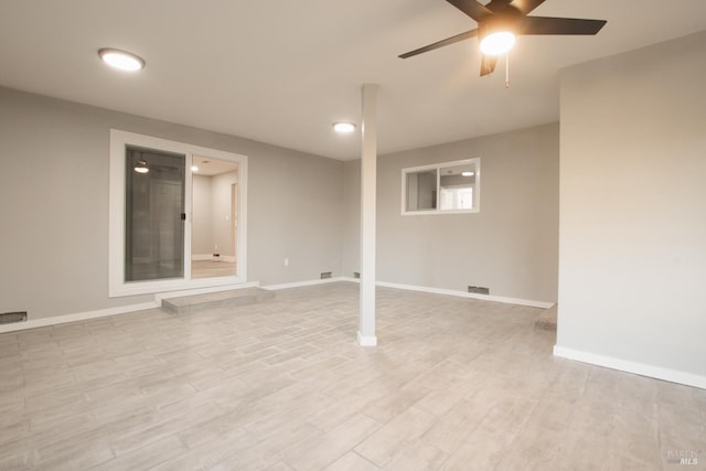 50 Montego Ct, Suisun City, CA 94585 - finished below grade area featuring ceiling fan, light wood-style floors, and recessed lighting