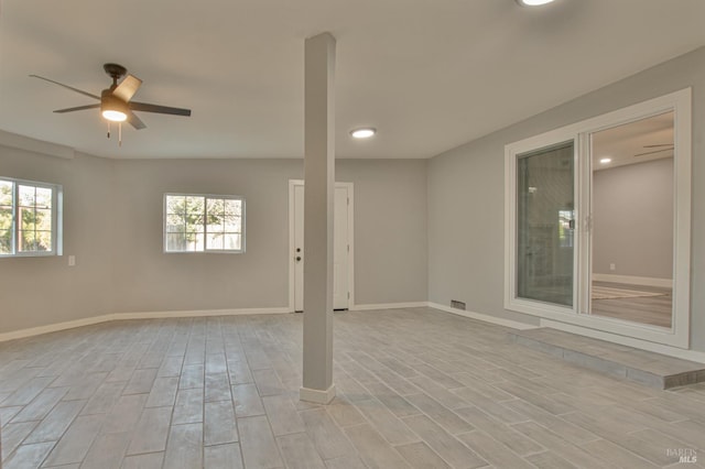 50 Montego Ct, Suisun City, CA 94585 - spare room featuring ceiling fan, light wood finished floors, and recessed lighting