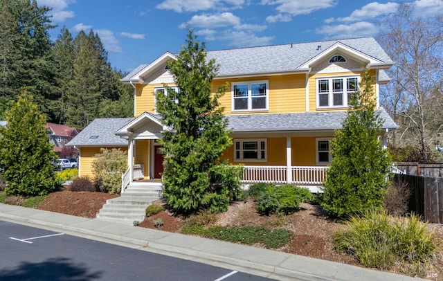 14600 Jomark Ln, Occidental, CA 95465 - view of front facade with a porch and roof with shingles