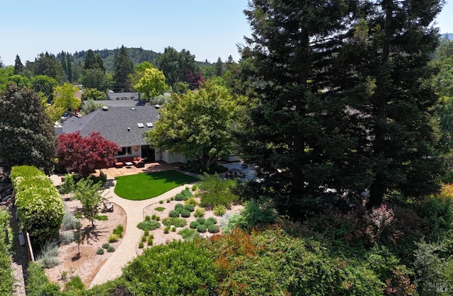 291 Maple Ave, Kenwood, CA 95452 - aerial view of property and surrounding area featuring a heavily wooded area