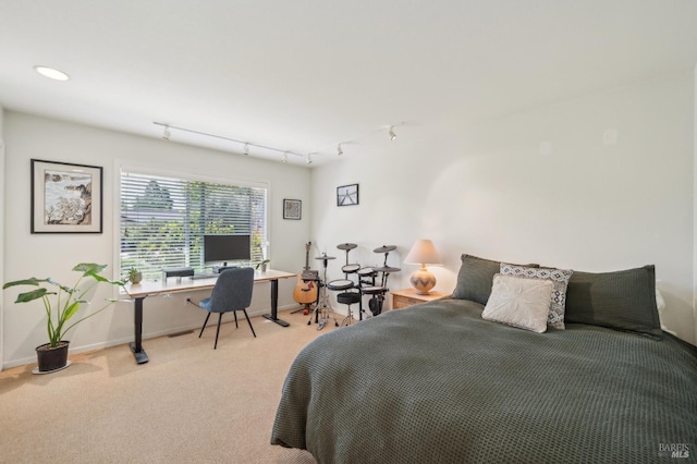291 Maple Ave, Kenwood, CA 95452 - bedroom with a desk, carpet, baseboards, and track lighting