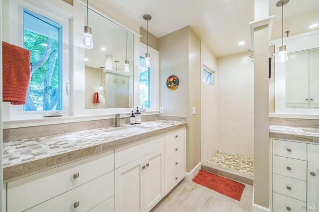 291 Maple Ave, Kenwood, CA 95452 - full bath with vanity, a tile shower, and baseboards