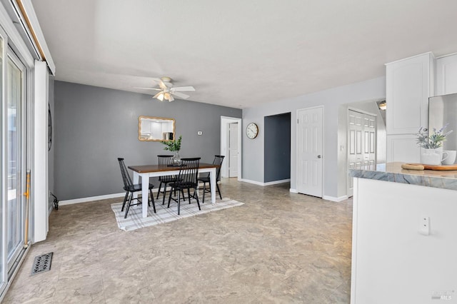 6576 Jade Ct, Rohnert Park, CA 94928 - dining space featuring a ceiling fan and baseboards