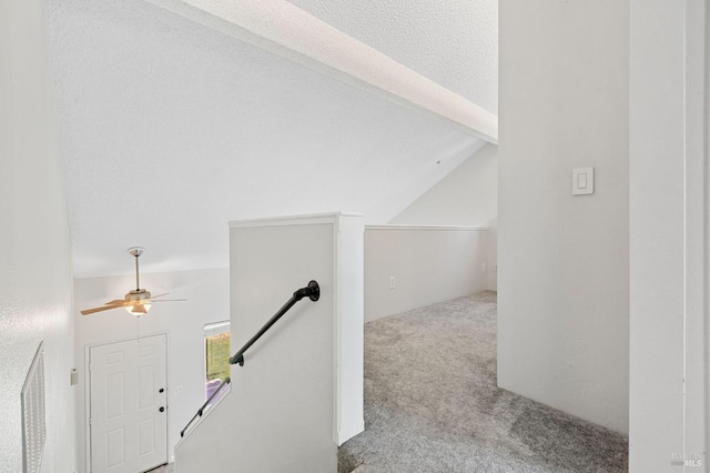 6576 Jade Ct, Rohnert Park, CA 94928 - hall with an upstairs landing, carpet, and lofted ceiling