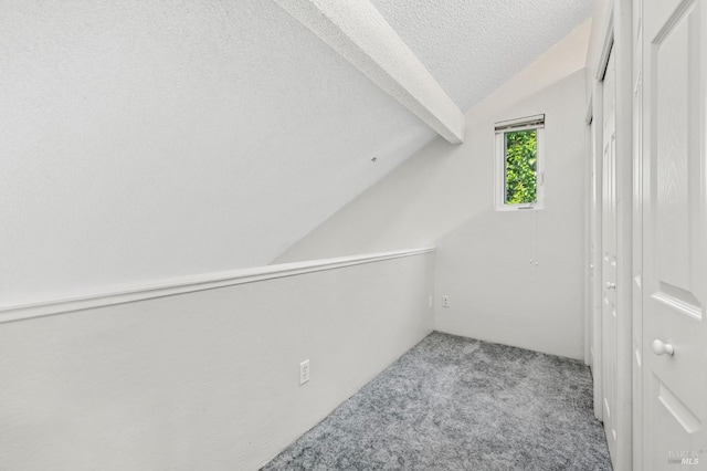 6576 Jade Ct, Rohnert Park, CA 94928 - additional living space with a textured ceiling, vaulted ceiling, and carpet