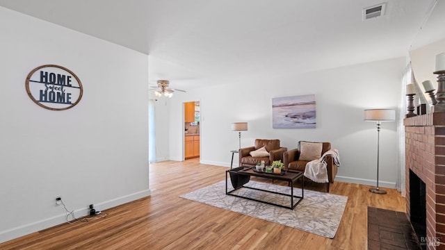 701 Nevada St, Fairfield, CA 94533 - living area with wood finished floors, ceiling fan, and baseboards