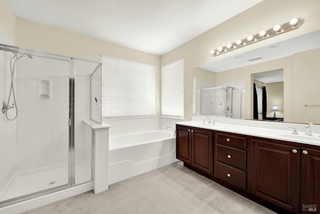 2467 Flatley Cir, Fairfield, CA 94533 - full bath featuring a stall shower, a garden tub, and double vanity