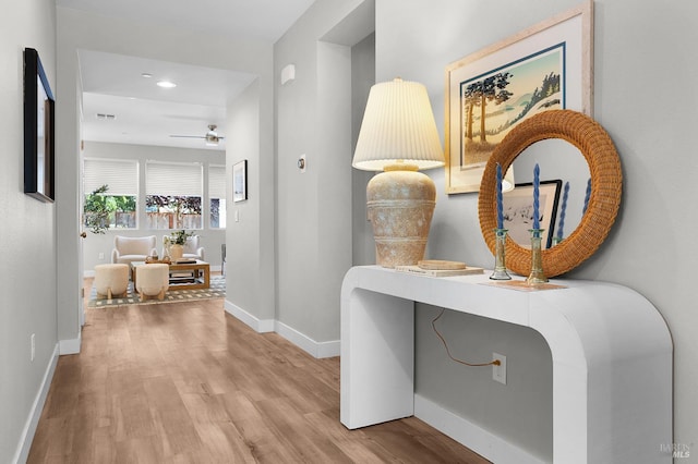 2579 Estery Ln, Santa Rosa, CA 95403 - hallway featuring light wood-type flooring, baseboards, and recessed lighting