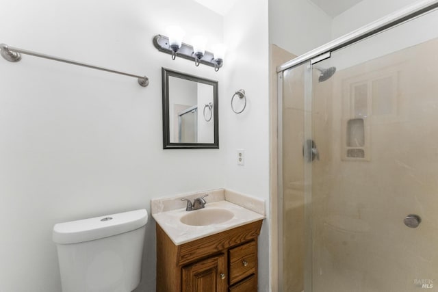 2235 Nottingham Dr, Fairfield, CA 94534 - bathroom with a shower stall, vanity, and toilet