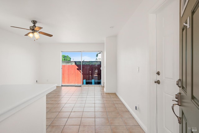 1039 Aston Cir, Santa Rosa, CA 95404 - empty room featuring ceiling fan, light tile patterned floors, and baseboards