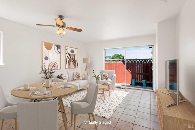 1039 Aston Cir, Santa Rosa, CA 95404 - dining room featuring light tile patterned floors and ceiling fan