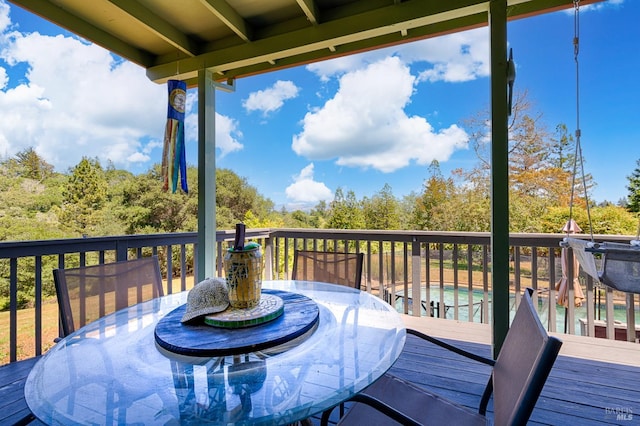 5851 Vine Hill Rd, Sebastopol, CA 95472 - wooden deck featuring outdoor dining space