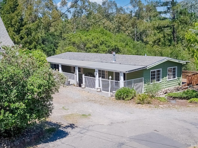 5851 Vine Hill Rd, Sebastopol, CA 95472 - rear view of property with a porch and driveway