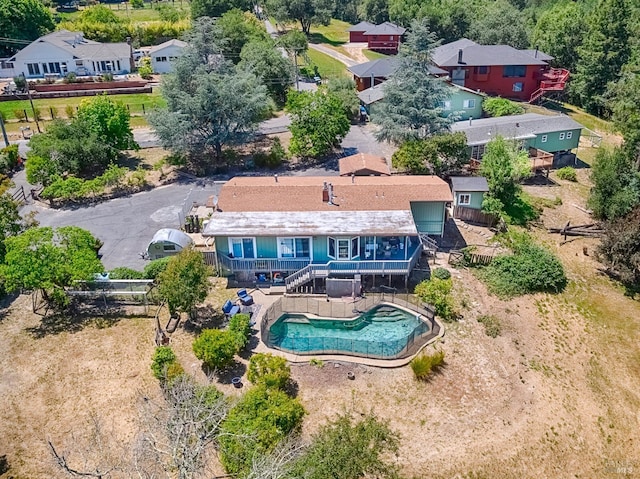5851 Vine Hill Rd, Sebastopol, CA 95472 - aerial view of property and surrounding area featuring a pool area