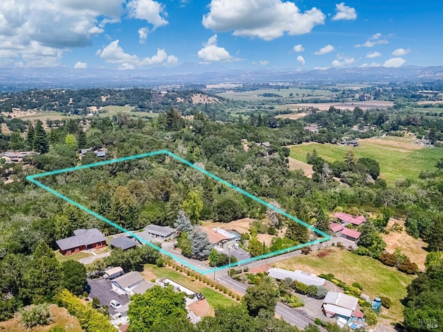 5851 Vine Hill Rd, Sebastopol, CA 95472 - aerial view of property's location featuring property parcel outlined