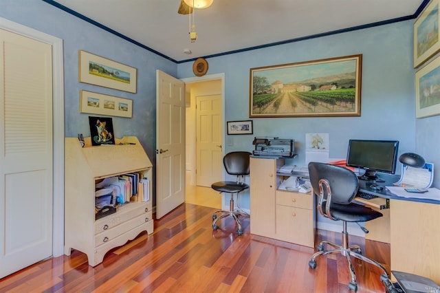 5010 Sleepy Hollow Ln, Fairfield, CA 94534 - office featuring wood finished floors and ornamental molding