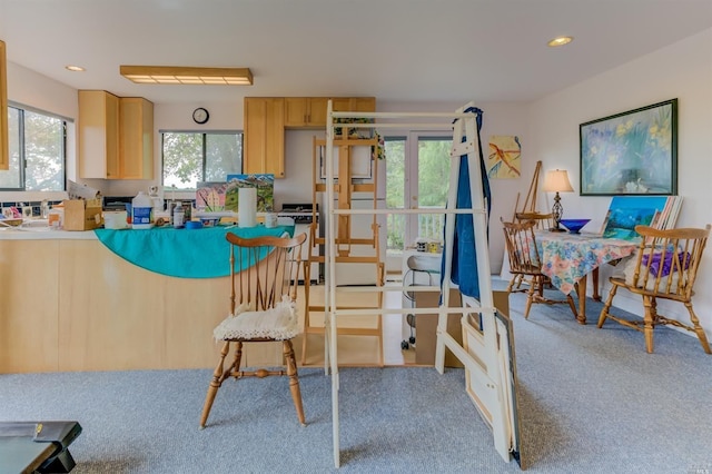 5010 Sleepy Hollow Ln, Fairfield, CA 94534 - dining space featuring light carpet and recessed lighting