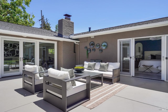 115 Leland Way, Tiburon, CA 94920 - view of patio / terrace featuring french doors and an outdoor hangout area
