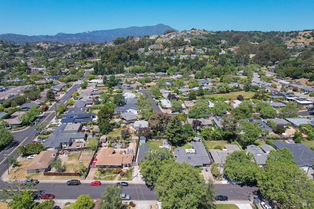 115 Leland Way, Tiburon, CA 94920 - aerial overview of property's location with nearby suburban area and a mountain backdrop