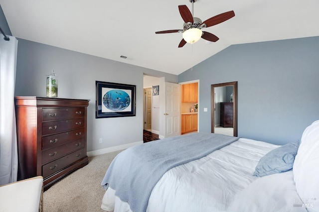 2775 Red Tail St, Santa Rosa, CA 95407 - bedroom featuring lofted ceiling, carpet, baseboards, and ceiling fan