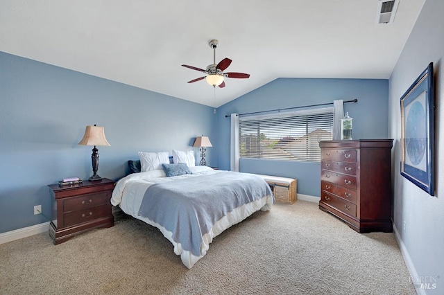 2775 Red Tail St, Santa Rosa, CA 95407 - carpeted bedroom featuring lofted ceiling, baseboards, and a ceiling fan