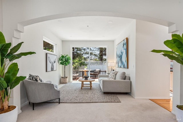 1 Courtney Ln, Mill Valley, CA 94941 - living room featuring light colored carpet and baseboards