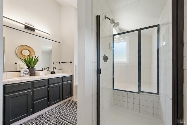 1 Courtney Ln, Mill Valley, CA 94941 - full bathroom featuring a stall shower and double vanity