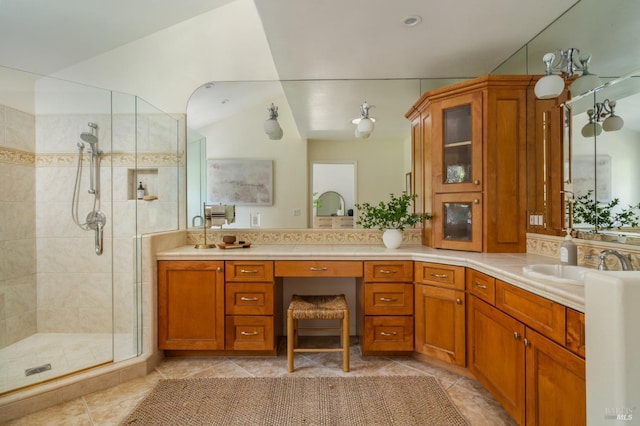 1263 Simmons Ln, Novato, CA 94945 - full bath featuring a shower stall, vanity, and tile patterned floors