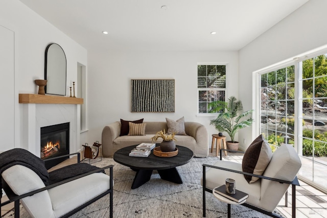 806 Paxton Villa Ct, Novato, CA 94947 - living area featuring a glass covered fireplace and recessed lighting