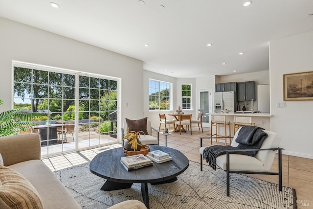806 Paxton Villa Ct, Novato, CA 94947 - living area featuring light tile patterned floors, recessed lighting, and baseboards