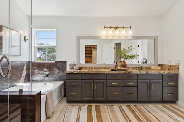 806 Paxton Villa Ct, Novato, CA 94947 - full bath with double vanity, a bath, and an enclosed shower