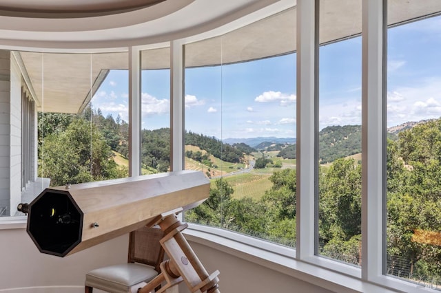 5768 Silverado Trl, Napa, CA 94558 - sunroom with healthy amount of natural light and a mountain view