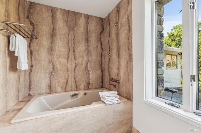 5768 Silverado Trl, Napa, CA 94558 - full bath with a tub with marble appearance