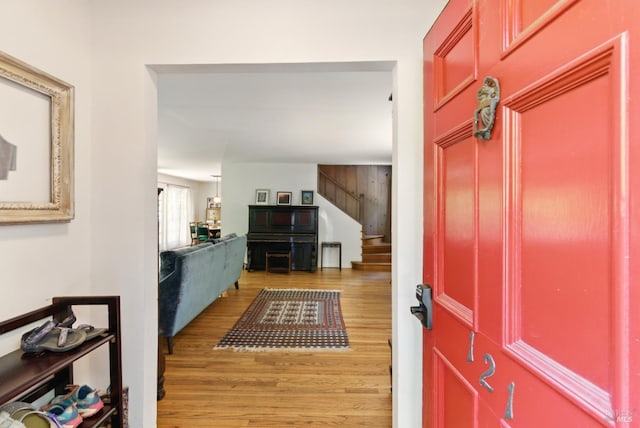 121 W Blithedale Ave, Mill Valley, CA 94941 - entrance foyer featuring light wood-style floors and stairs