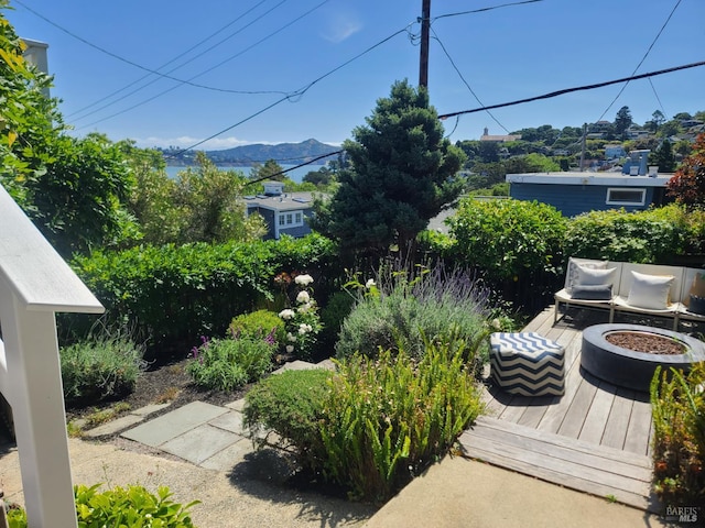 616 Locust St, Sausalito, CA 94965 - view of yard featuring a deck with mountain view