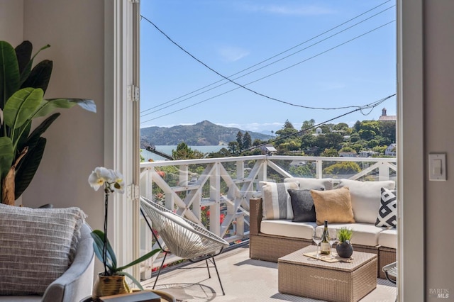 616 Locust St, Sausalito, CA 94965 - balcony featuring a mountain view and outdoor lounge area