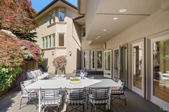 30 Sandy Ln, Mill Valley, CA 94941 - deck with outdoor dining area and an outdoor hangout area