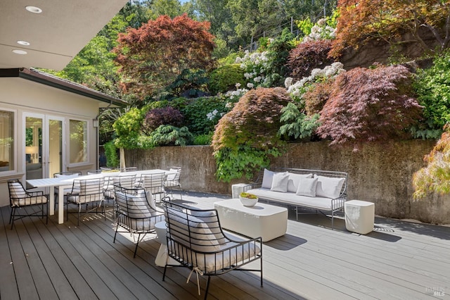 30 Sandy Ln, Mill Valley, CA 94941 - deck featuring an outdoor living space and outdoor dining space