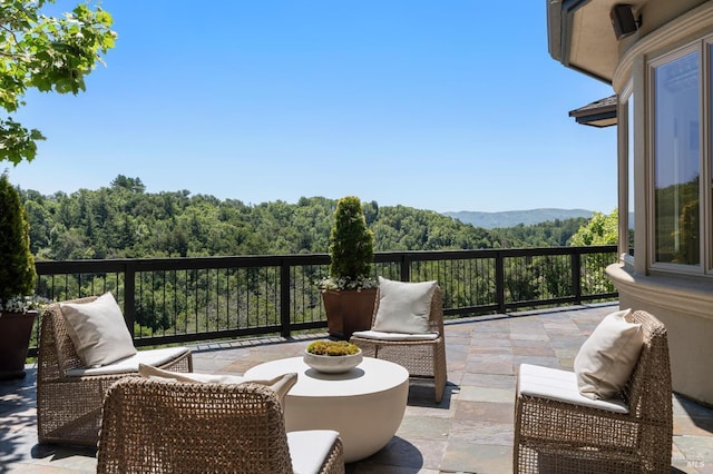 30 Sandy Ln, Mill Valley, CA 94941 - view of patio / terrace with a mountain view and a forest view
