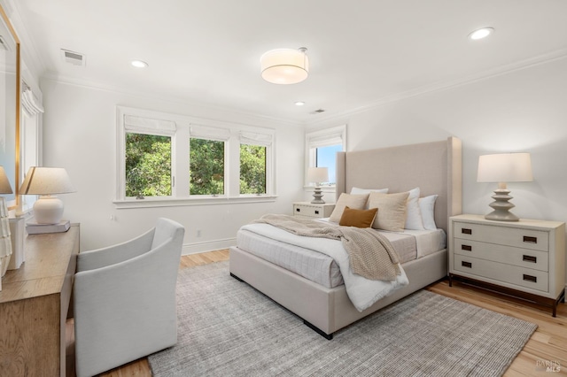 30 Sandy Ln, Mill Valley, CA 94941 - bedroom featuring crown molding, wood finished floors, recessed lighting, and baseboards