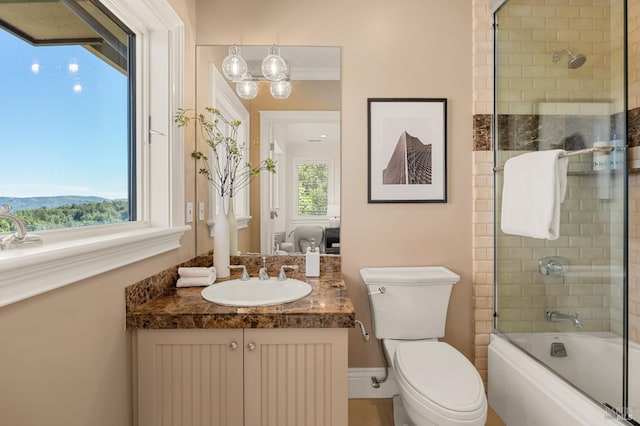 30 Sandy Ln, Mill Valley, CA 94941 - full bath featuring toilet, vanity, and combined bath / shower with glass door