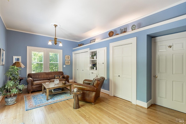 406 Franklin St, Napa, CA 94559 - living room with light wood finished floors, baseboards, and crown molding