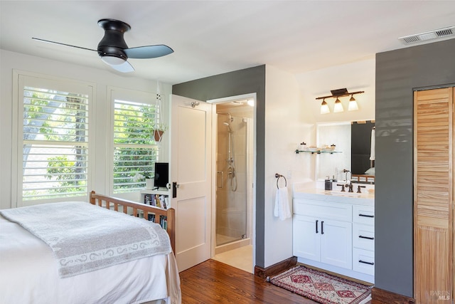 406 Franklin St, Napa, CA 94559 - bedroom with wood finished floors, a sink, and connected bathroom