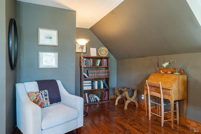406 Franklin St, Napa, CA 94559 - sitting room featuring hardwood / wood-style floors and lofted ceiling