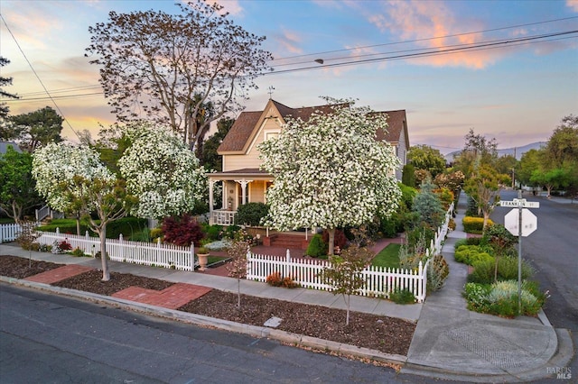 406 Franklin St, Napa, CA 94559 - view of front of house featuring a porch and a fenced front yard